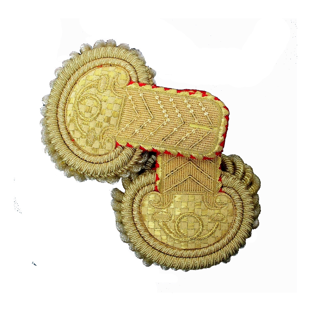 Epaulettes for colonel gold and red color hand embroidery bullion wire